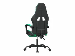 Silla gaming giratoria y reposapiés cuero sintético negro^Clicnbuy Best