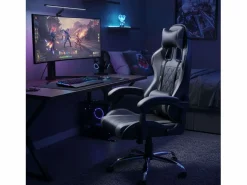 Silla Gaming|Silla gaming Legend cojín lumbar y reposacabezas y gris 120x63x66 cm