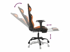 Clicnbuy Silla Gaming|Silla gaming masaje y reposapiés cuero sintético negro