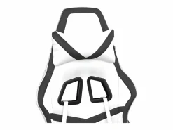 Silla gaming masaje y reposapiés cuero sintético blanco^Clicnbuy Clearance