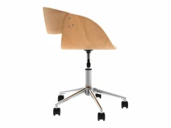 Silla giratoria de madera y PU con ruedas - Adelmar^Rendez-Vous Déco