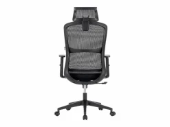 Silla giratoria de oficina ergonómica con reposabrazos, reposacabezas y soporte lumbar, ajustable, silla de escritorio de tela, - ZIK Negro Sale