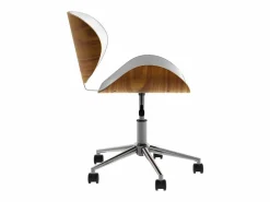 Rendez-Vous Déco Silla giratoria de oficina en piel sintética blanca 79-91cm - Baudoin Blanco Sale