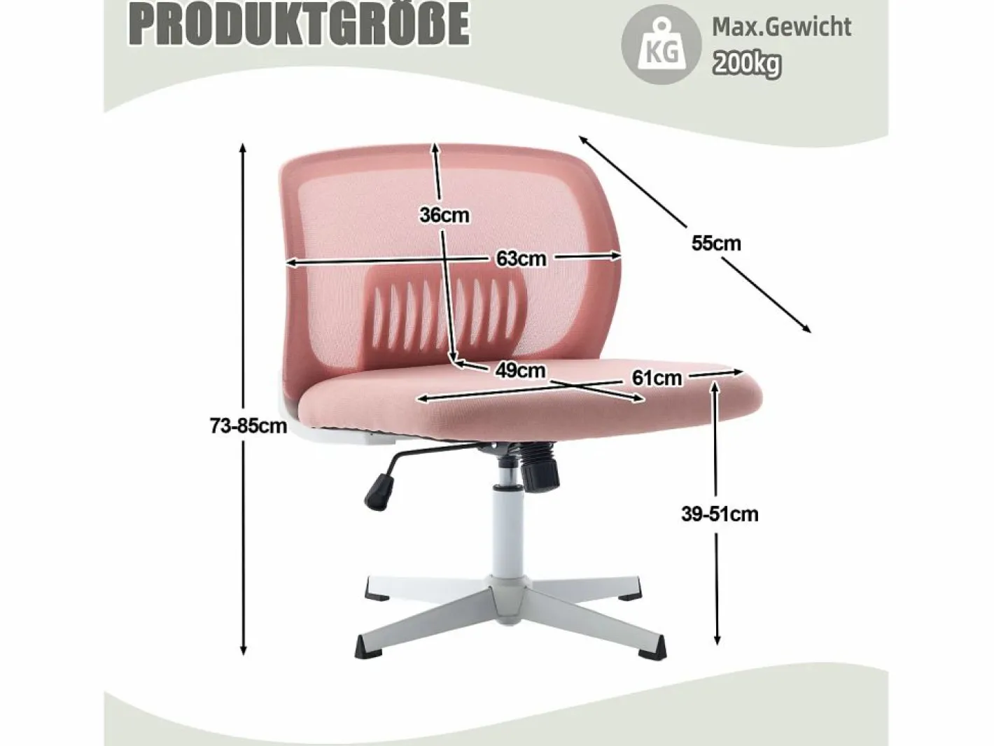 Silla De Escritorio|Silla giratoria de oficina - Sillón giratorio con función de balanceo y ajuste de altura - malla
