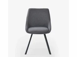 AHD Sillas Y Lotes De Sillas|Silla giratoria de tela para salón-comedor de diseño moderno Navya - Oscuro