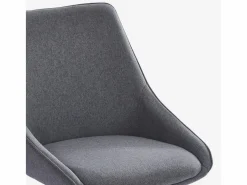 AHD Sillas Y Lotes De Sillas|Silla giratoria de tela para salón-comedor de diseño moderno Navya - Oscuro