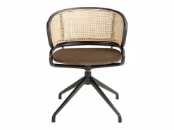 Angel Cerda Silla giratoria rattan y terciopelo marrón 4129 Marru00f3n Best