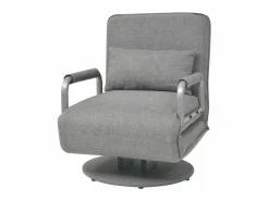 Silla giratoria y sofá cama tela claro ES74824 Gris Best