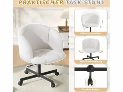 Merax Silla De Escritorio|Silla giratoria/de oficina/de ordenador - 66 x 64 x 87 cm - Giratoria 360° - Terciopelo -