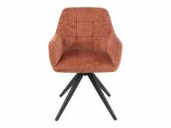 Silla LOUNA con reposabrazos – Tejido suave y patas de acero negro-Color^Les Tendances Clearance