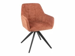 Silla LOUNA con reposabrazos – Tejido suave y patas de acero negro-Color^Les Tendances Clearance