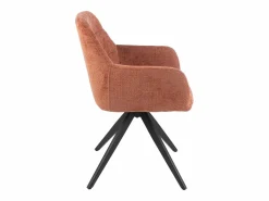 Silla LOUNA con reposabrazos – Tejido suave y patas de acero negro-Color^Les Tendances Clearance