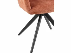 Silla LOUNA con reposabrazos – Tejido suave y patas de acero negro-Color^Les Tendances Clearance
