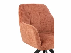 Silla LOUNA con reposabrazos – Tejido suave y patas de acero negro-Color^Les Tendances Clearance