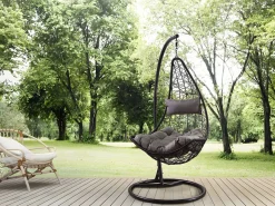 Saldosystocks Silla Mecedora Colgante XN. Muebles de Jardin o Terraza Negro Outlet