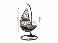 Saldosystocks Silla Mecedora Colgante XN. Muebles de Jardin o Terraza Negro Outlet