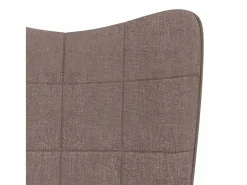 Silla mecedora con reposapiés tela gris taupe ES44386 Topo Best