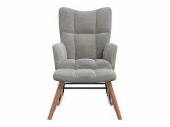 Silla mecedora con reposapiés terciopelo claro^vidaxl Outlet
