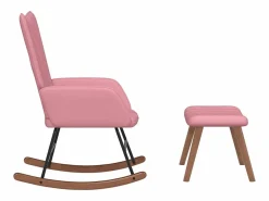 Silla mecedora con reposapiés terciopelo^vidaxl Online