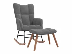 vidaxl Sillón Balancín|Silla mecedora con reposapiés terciopelo oscuro