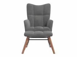 vidaxl Sillón Balancín|Silla mecedora con reposapiés terciopelo oscuro