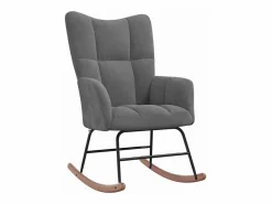 vidaxl Sillón Balancín|Silla mecedora con reposapiés terciopelo oscuro