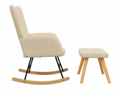 vidaxl Sillón Balancín|Silla mecedora con reposapiés tela color