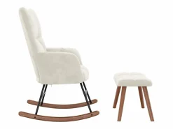 Silla mecedora con reposapiés terciopelo^vidaxl Best