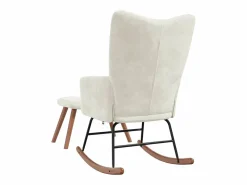 Silla mecedora con reposapiés terciopelo^vidaxl Best