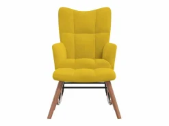 Silla mecedora con reposapiés tela mostaza^vidaxl Discount