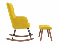 Silla mecedora con reposapiés tela mostaza^vidaxl Discount