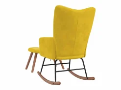 Silla mecedora con reposapiés tela mostaza^vidaxl Discount