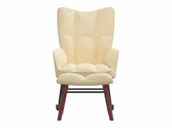 Silla mecedora con reposapiés terciopelo ES42156^ Online