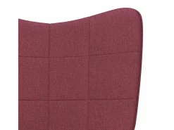 vidaxl Silla mecedora con reposapiés tela tinto Rojo Sale