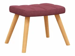 vidaxl Silla mecedora con reposapiés tela tinto Rojo Sale