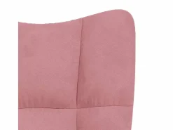 vidaxl Silla mecedora con reposapiés terciopelo Rosa New