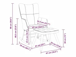 vidaxl Silla mecedora con reposapiés terciopelo Rosa New