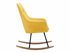 Silla mecedora de tela amarilla mostaza^vidaxl