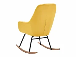 Silla mecedora de tela amarilla mostaza^vidaxl