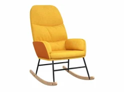 Sillón Balancín|Silla mecedora de tela mostaza ES76301