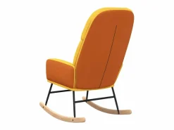 Sillón Balancín|Silla mecedora de tela mostaza ES76301