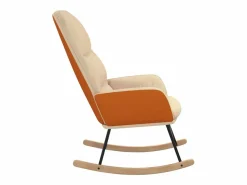vidaxl Sillón Balancín|Silla mecedora de tela blanco