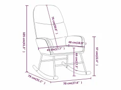 vidaxl Sillón Balancín|Silla mecedora de tela blanco