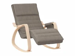 Silla mecedora de tela gris taupe ES59706^