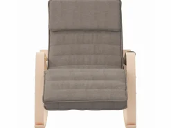 Silla mecedora de tela gris taupe ES59706^