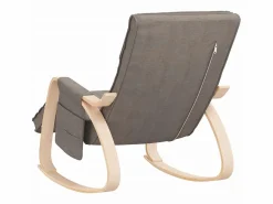 Silla mecedora de tela gris taupe ES59706^