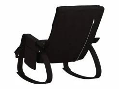 vidaxl Silla mecedora de tela Negro Outlet