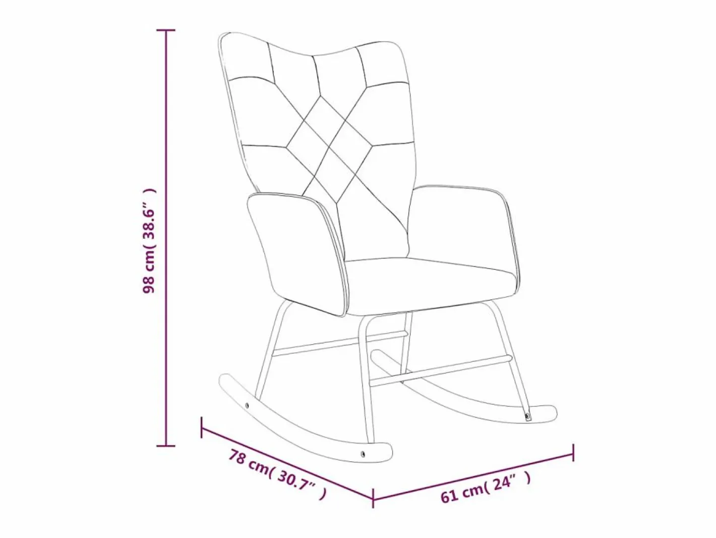 Silla mecedora de tela Patchwork^vidaxl Hot
