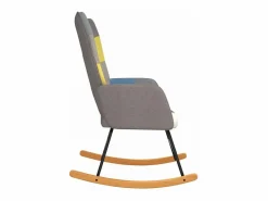 Silla mecedora de tela Patchwork^vidaxl Hot