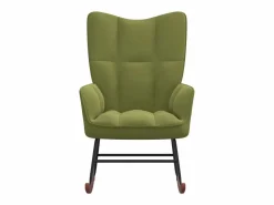 Silla mecedora de terciopelo claro ES66122 Verde